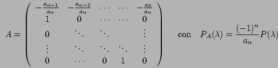 $\sigma(A)=\{ {\lambda}_1, \cdots ,
{\lambda}_n\}$