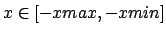 $x \in [-xmax,-xmin]$