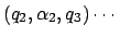 $ (q_2,\alpha_2,q_3)\cdots$