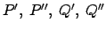 $ P',\:P'',\:Q',\:Q''$