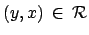 $ (y,x) \: \in \: \mathcal{R}$