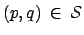 $ (p,q) \: \in \: \mathcal{S}$