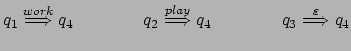 $\displaystyle q_1 \stackrel{work}{\Longrightarrow} q_4 \qquad\qquad q_2
\stack...
...ongrightarrow} q_4 \qquad\qquad q_3
\stackrel{\varepsilon}{\Longrightarrow}q_4$